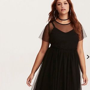 Torrid Mesh Skater Dress